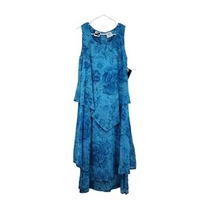 Phool Vintage Women's Floral Asymmetrical Layered Dress Hawaiian- S